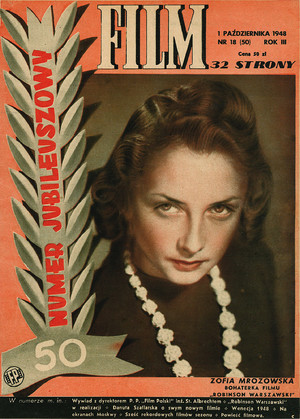Okładka magazynu FILM nr 18/1948 (50)