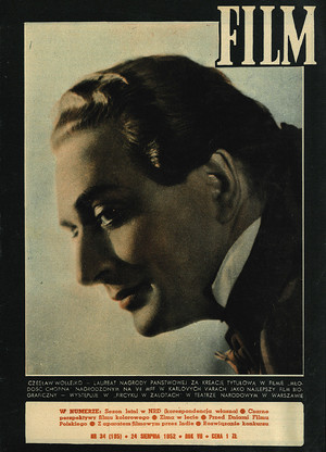 Okładka magazynu FILM nr 34/1952 (195)