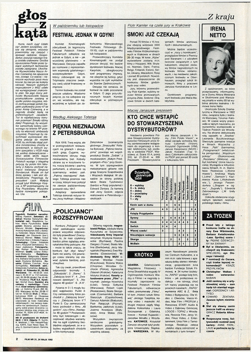 FILM: 21/1992 (2236), strona 2