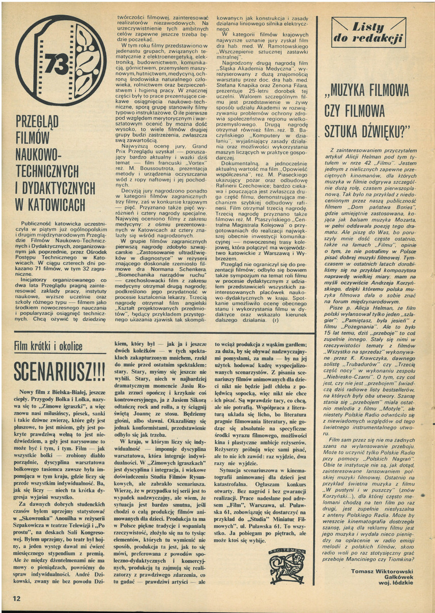 FILM: 48/1973 (1304), strona 12
